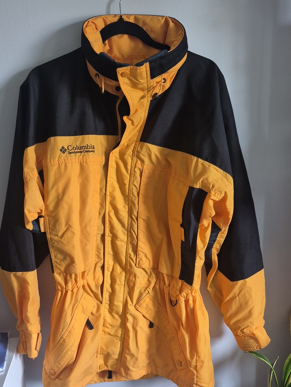 Vintage Columbia Sportswear Yellow & Black Colorblock Jacket Parka Shell